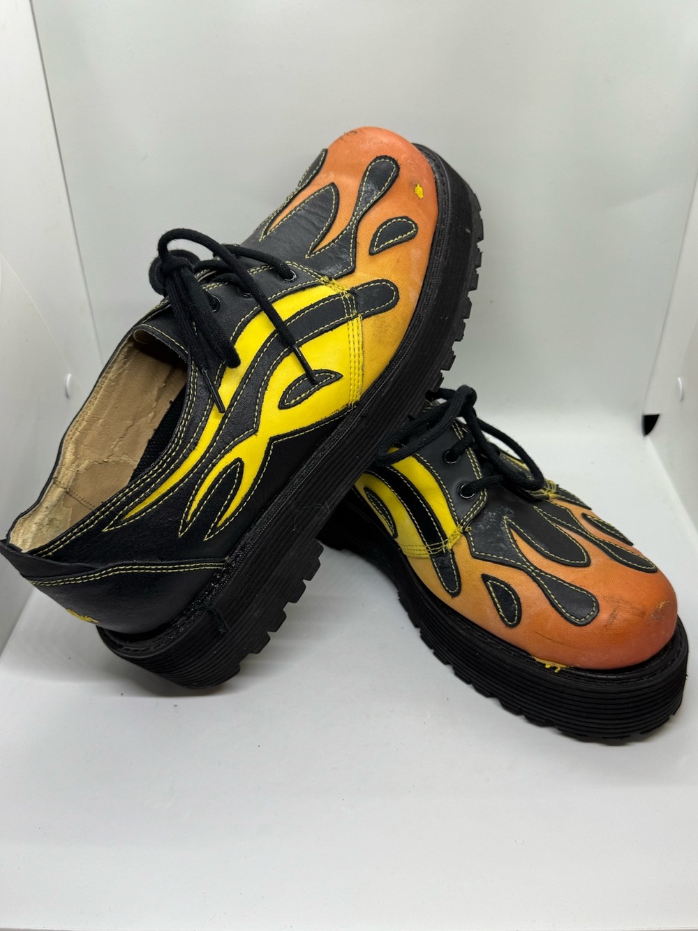 Sha Sha IS0008 G-Spot Tribal Flame Platform Shoes Hidden Stash Spot. Size 10.5 - Picture 2 of 7